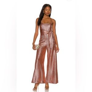REVOLVE FREE PEOPLE Shimmer And Shine Jumpsuit in Ginger Snap